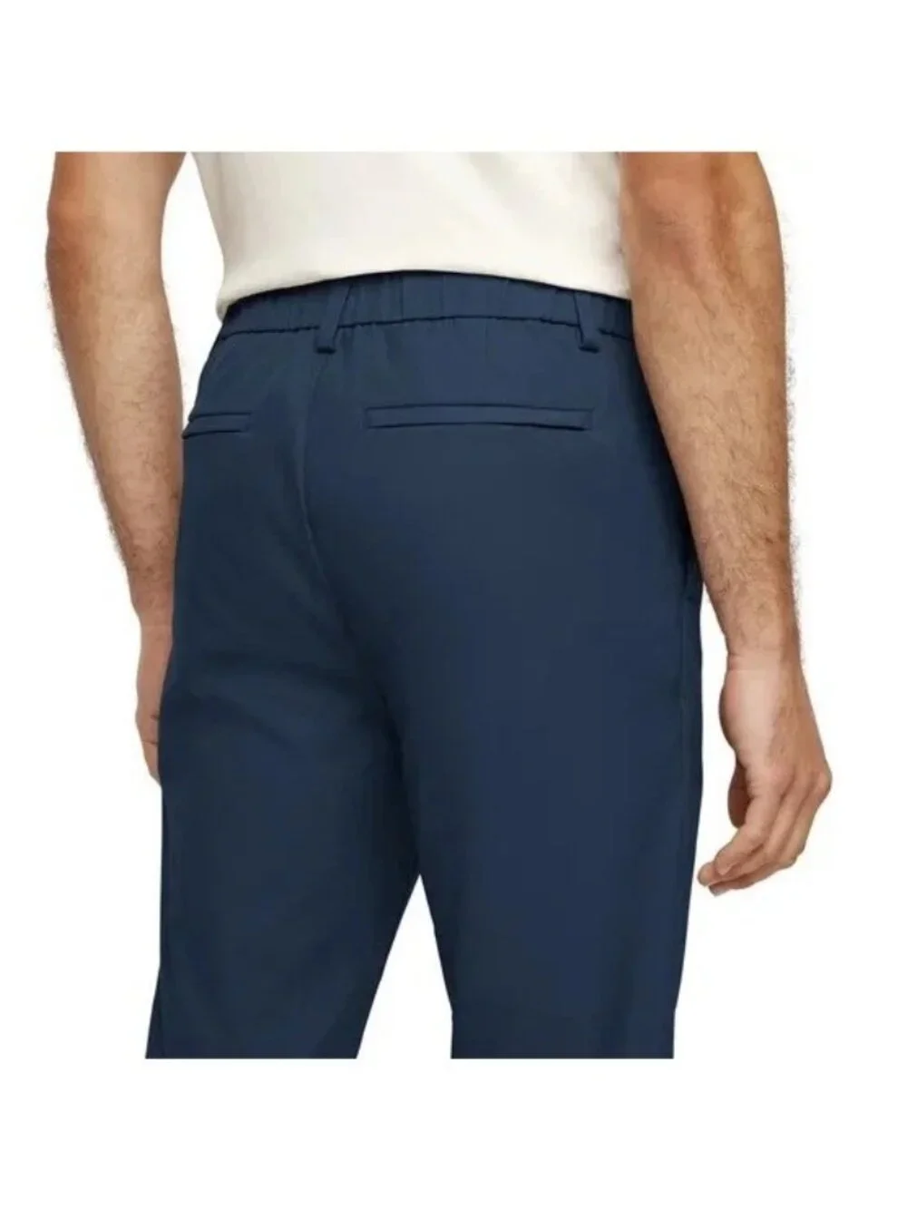 NWOT Banana Republic Commuter Tech Pants Men's 38x34 Navy Blue Flat Front